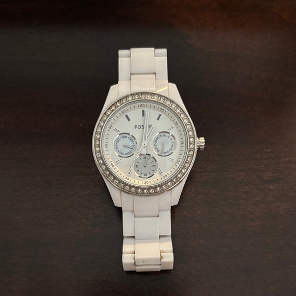 Fossil Ivory Watch with Sparkling Accents - Picture 2 of 2